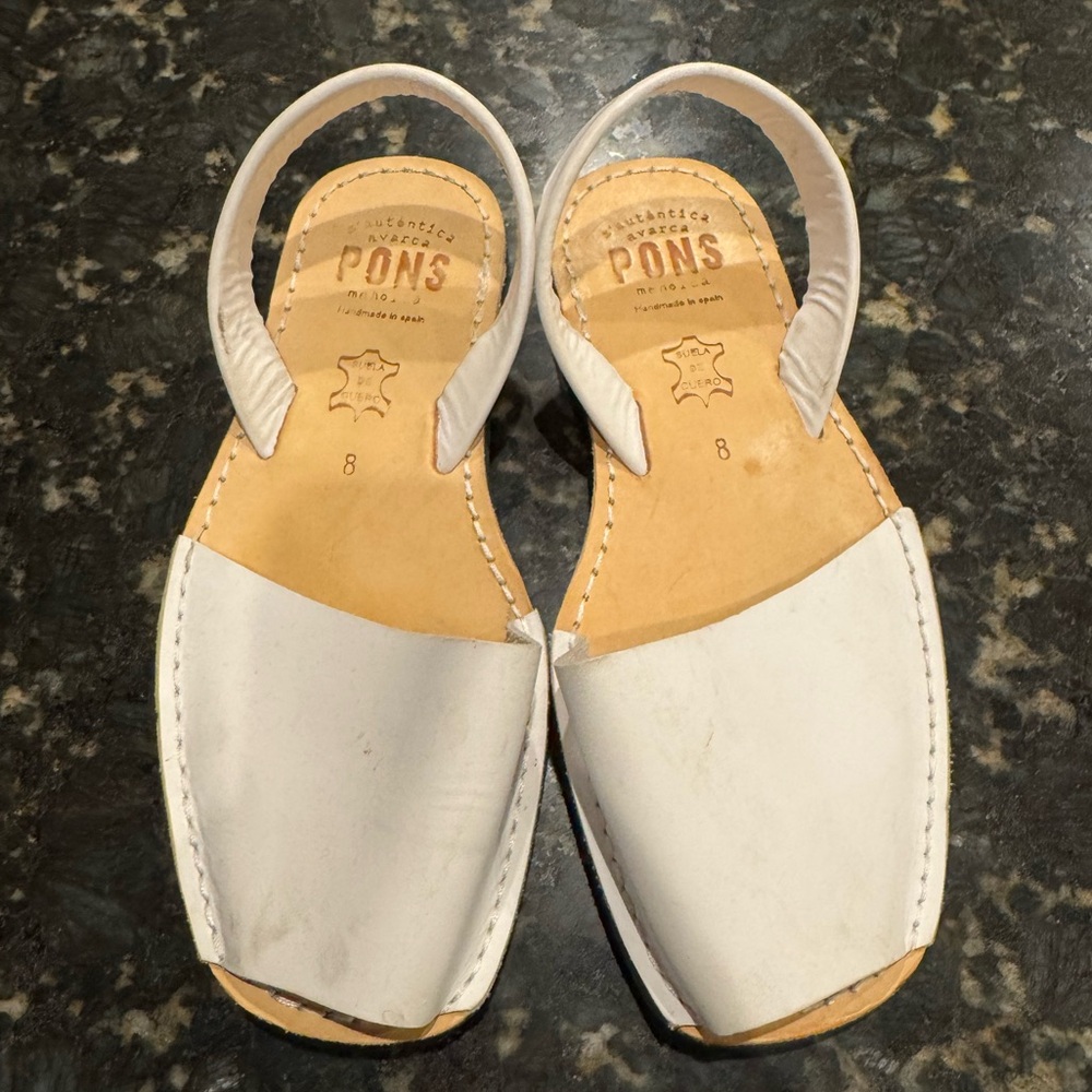 Pons Quintana White Sandals with Slingback Strap